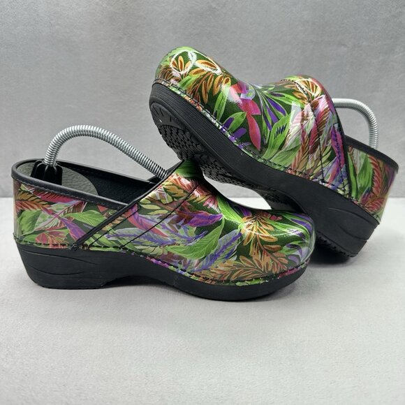 Womens 6.5-7 / EU 37 Dansko XP 2.0 Clog Tropical Garden Patent Leather Nursing - Picture 5 of 8